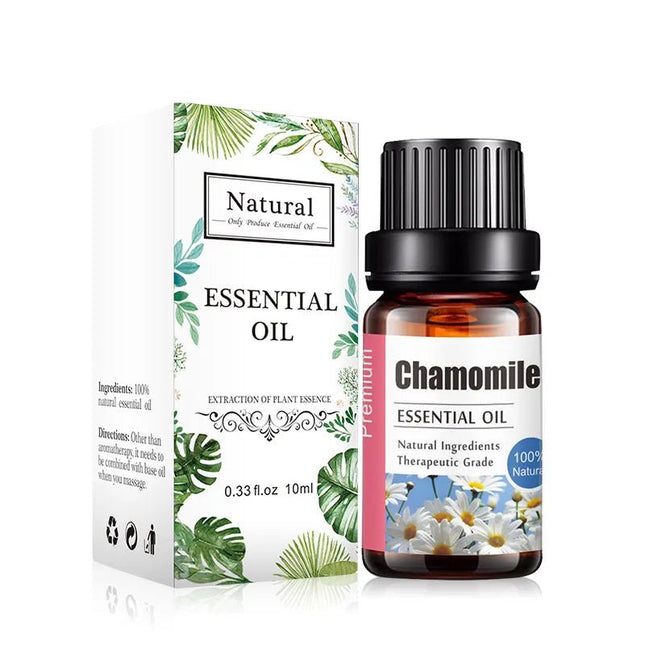 Chamomile Essential Oil – 10ml flaska med naturlig kamomillolja, perfekt för lugnande effekt, sömn och stressreducering.