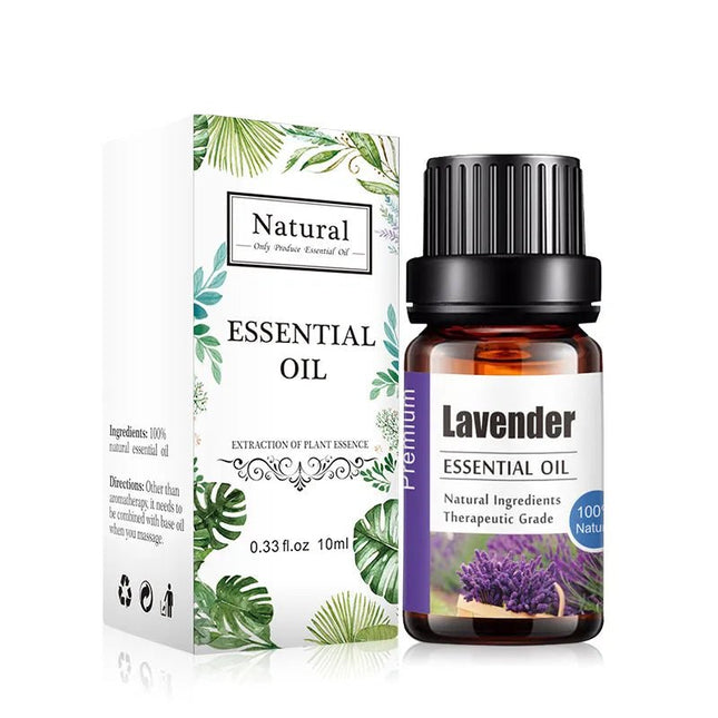 Lavender Essential Oil – 10ml flaska med naturlig lavendelolja, idealisk för avslappning, sömn och stresslindring.
