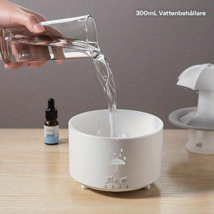 Påfyllning av vit 300 ml luftfuktare med essensdiffuser för aromaterapi
