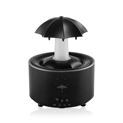 Svart luftfuktare med paraplydesign för aromaterapi och eteriska oljor
