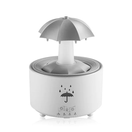 Vit luftfuktare med paraplydesign för eteriska oljor och aromaterapi